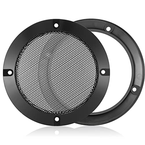 Facmogu 2PCS 4in Black Round Speaker Grills Cover, Metal Mesh Speaker Grille Replacement for 4 Inch Woofer Speakers Decorative & Protection, Steel Mesh Protective Case with 8PCS Screws - Image 3
