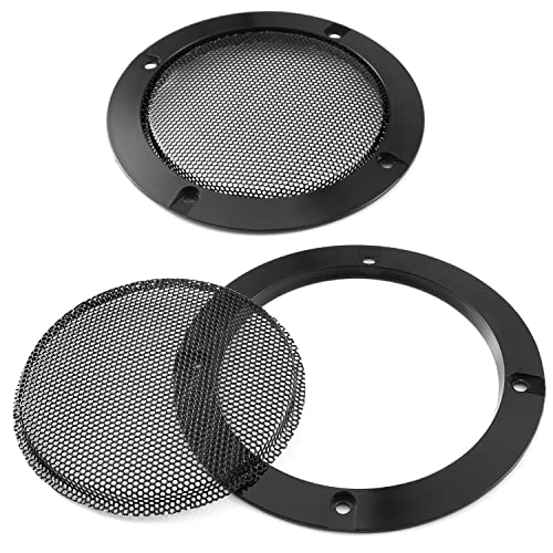 Facmogu 2PCS 4in Black Round Speaker Grills Cover, Metal Mesh Speaker Grille Replacement for 4 Inch Woofer Speakers Decorative & Protection, Steel Mesh Protective Case with 8PCS Screws - Image 4
