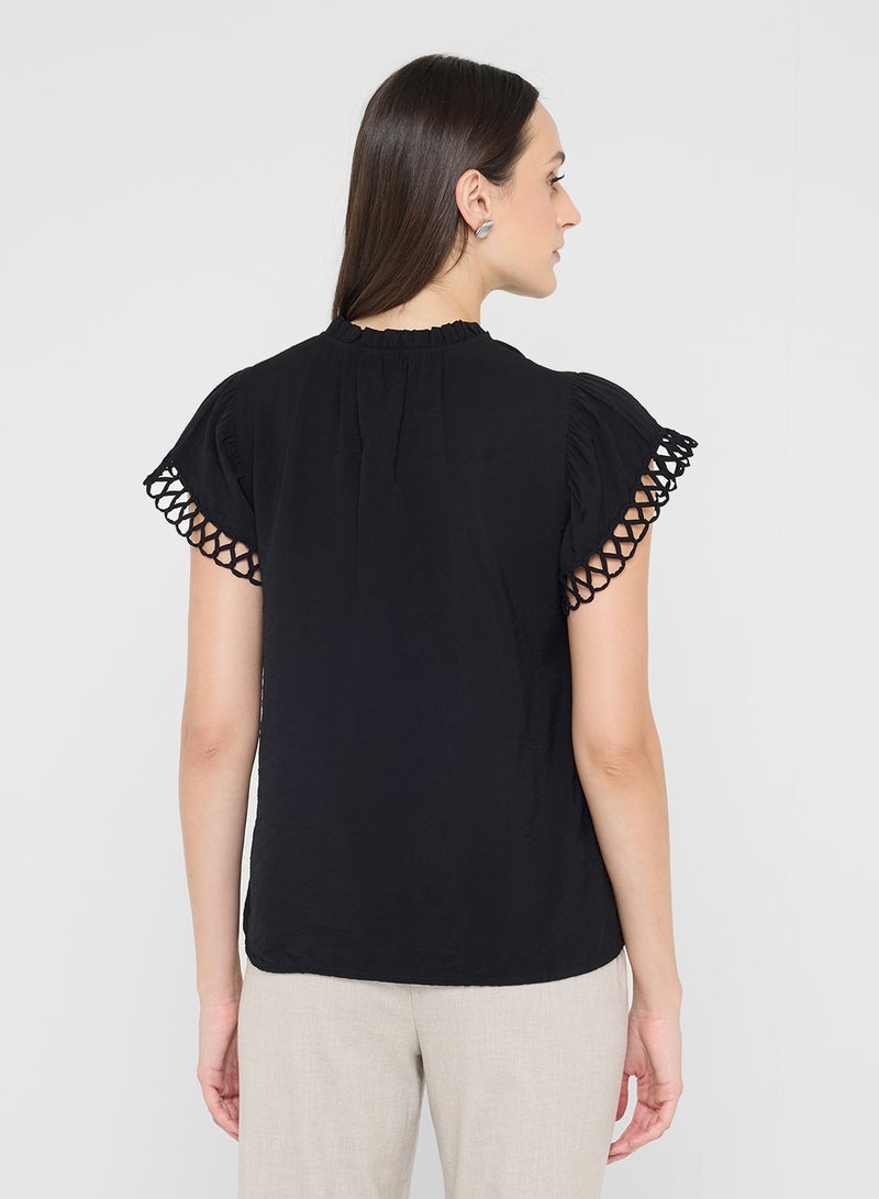 VERO MODA V-Neck Short Sleeve Top - Image 2