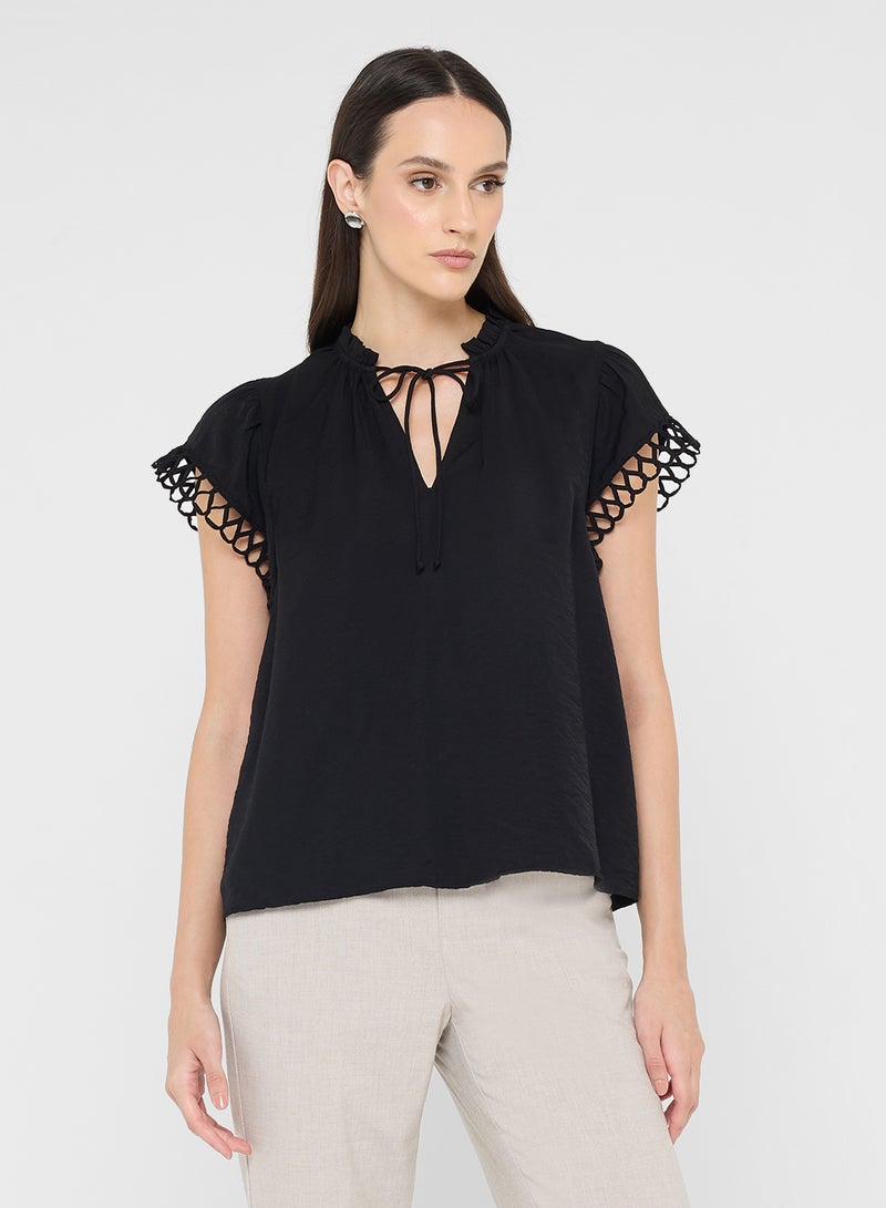VERO MODA V-Neck Short Sleeve Top - Image 1