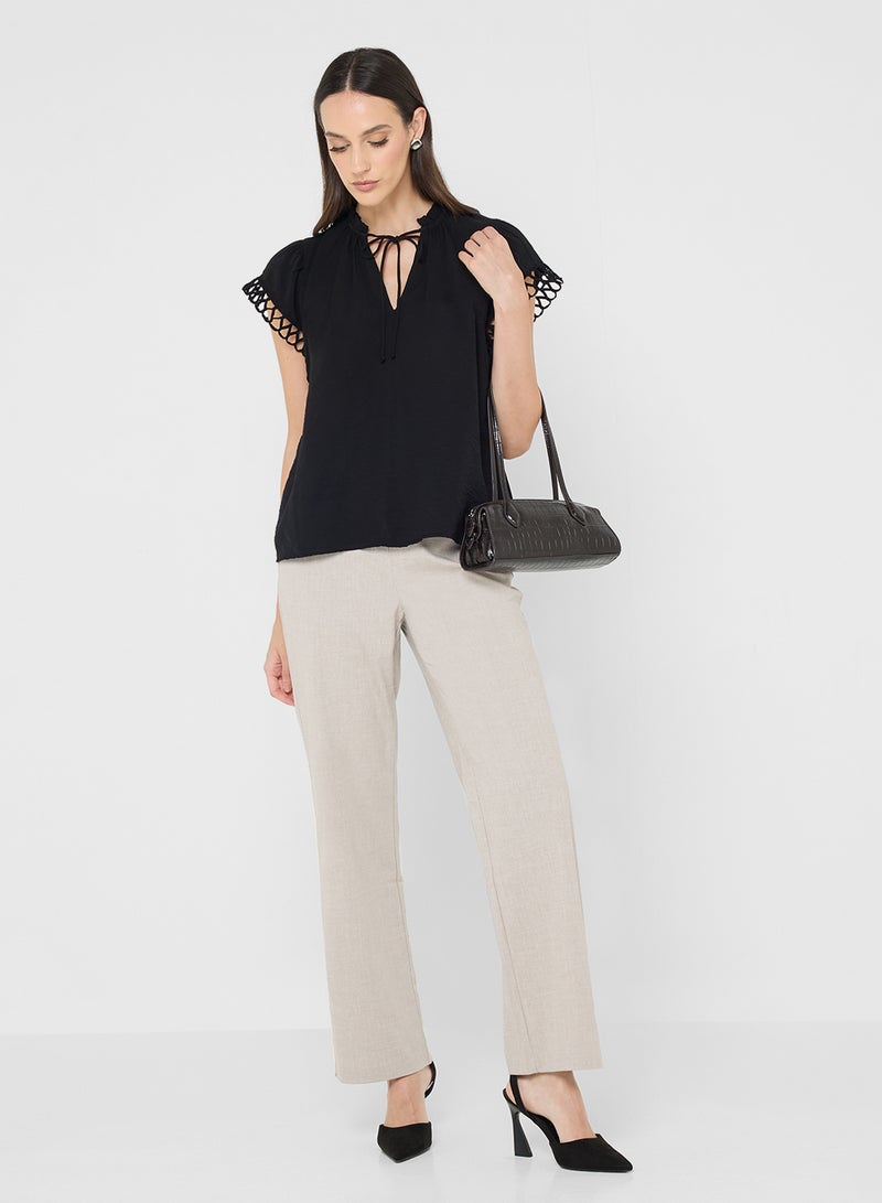 VERO MODA V-Neck Short Sleeve Top - Image 4