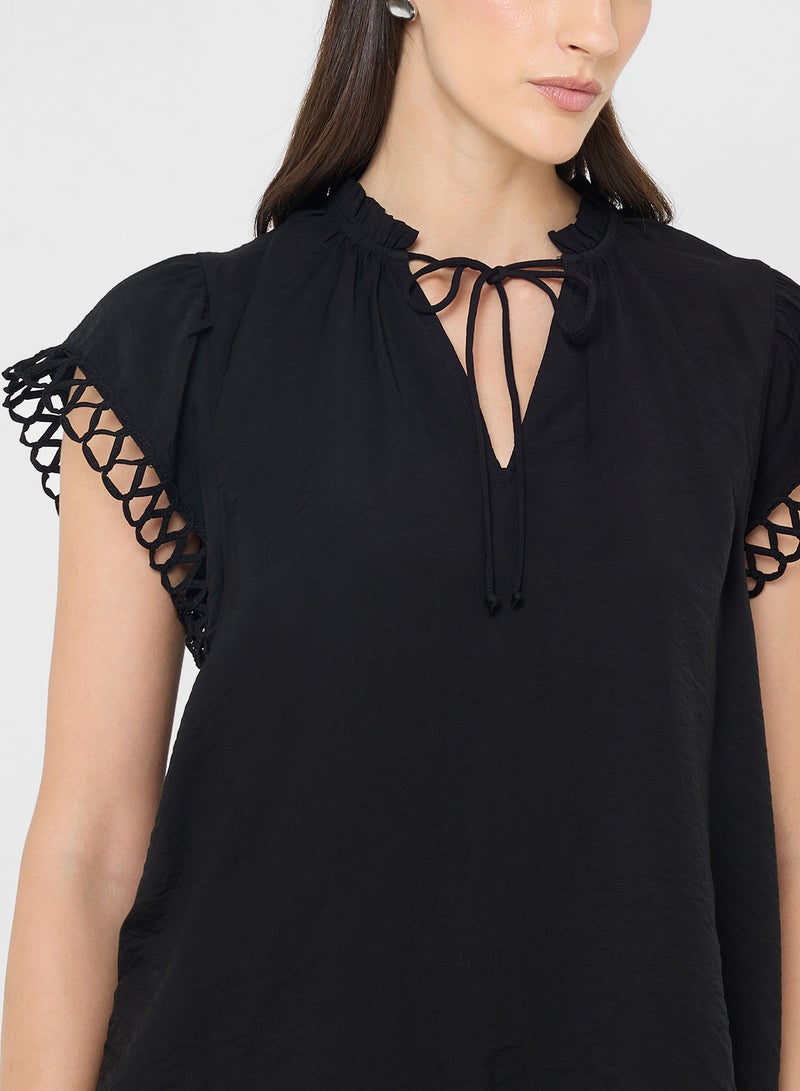 VERO MODA V-Neck Short Sleeve Top - Image 3