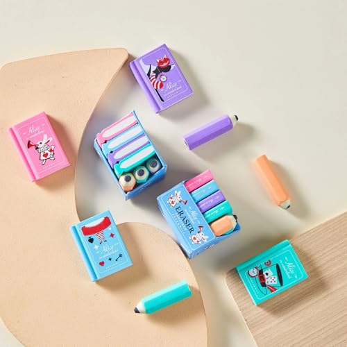 Crackles Erasers Pack of 12 – Includes 4 Book-Shaped & 3 Pencil-Shaped Erasers in Each Back – Perfect for School Supplies, Stationery, and Birthday Return Gifts - Image 4