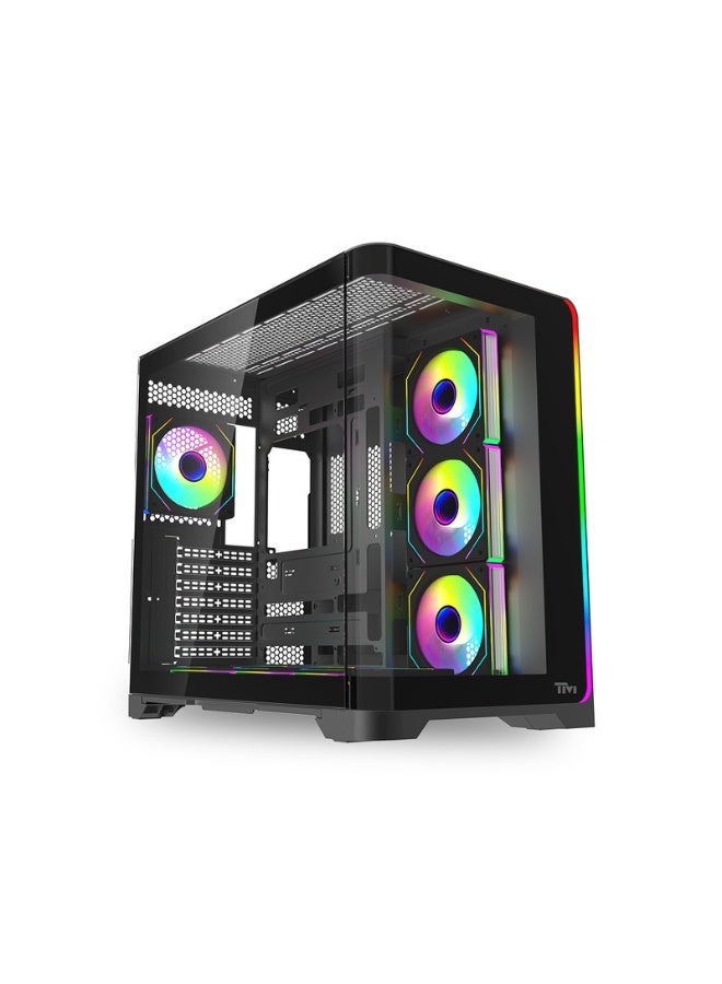 TWISTED MINDS Gaming Case, FLUX Mid Tower, Tempered Glass Side Panel, ATX / M-ATX / Mini-ITX Support, High Airflow Gaming PC Case | TM-FLUX-B black - Image 1