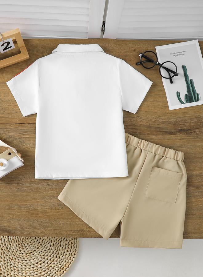 Take Two Styli Boys White Polo T-Shirt and Shorts Set - Image 2