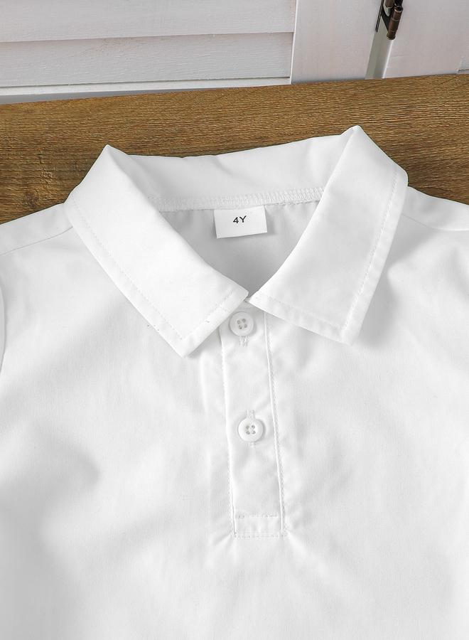 Take Two Styli Boys White Polo T-Shirt and Shorts Set - Image 5