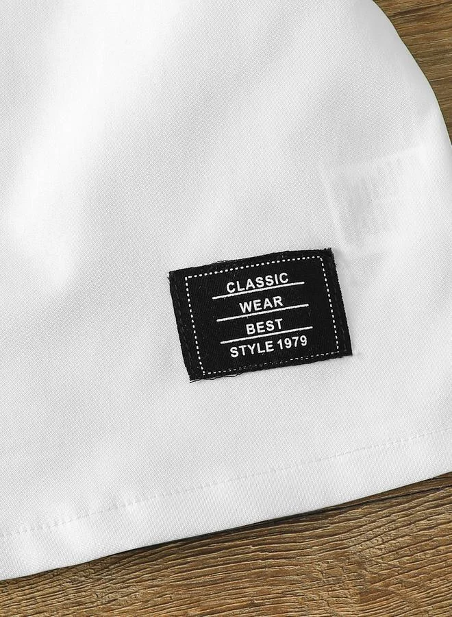 Take Two Take Two Boys White Polo T-Shirt and Shorts Set