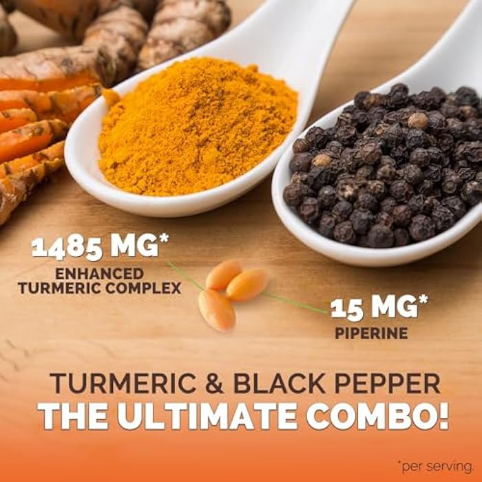 Nature's Choice Turmeric Curcumin Supplement Complex - BioPerine Black Pepper Extract Advanced Absorption Curcuminoids for Nature's Joint Support - Antioxidant Herbal Supplement for Women & Men, Non-GMO - 60 Softgels - Image 3