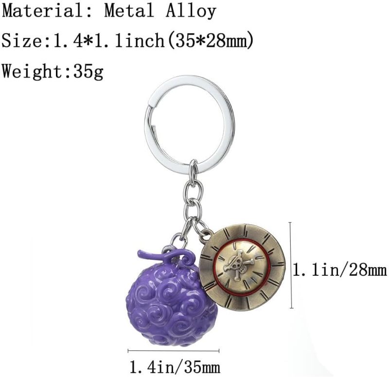 Anime Keychain 4-Piece Zinc Alloy Set - Lightweight Durable Devil Fruit Keychain for Anime Fans, Cosplay, Themed Parties - Image 2