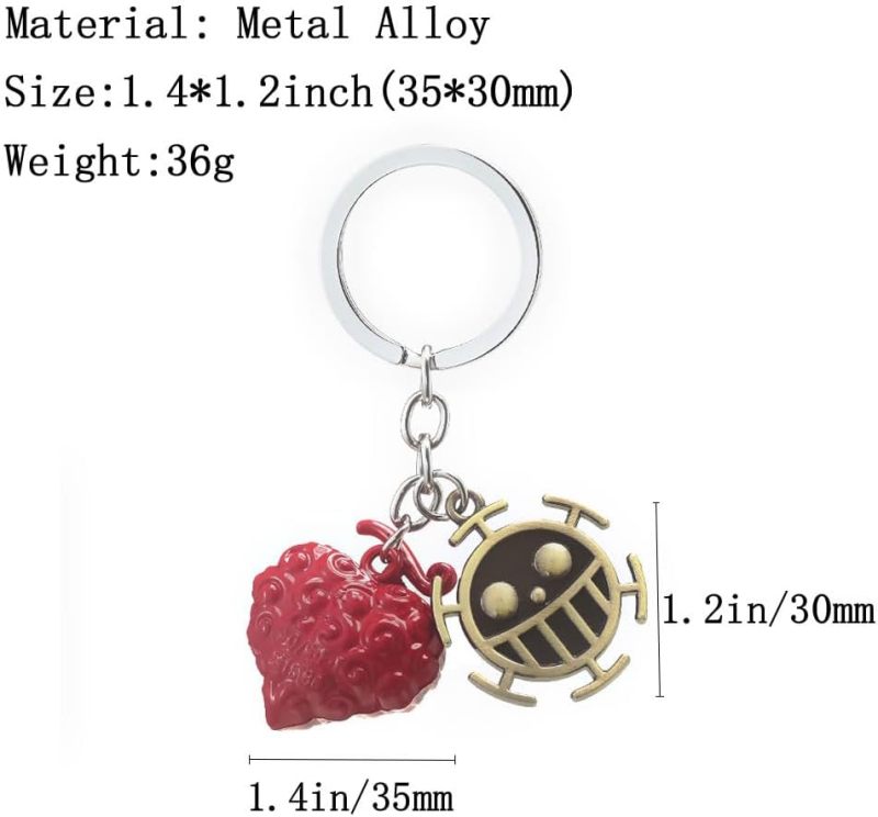 Anime Keychain 4-Piece Zinc Alloy Set - Lightweight Durable Devil Fruit Keychain for Anime Fans, Cosplay, Themed Parties - Image 3