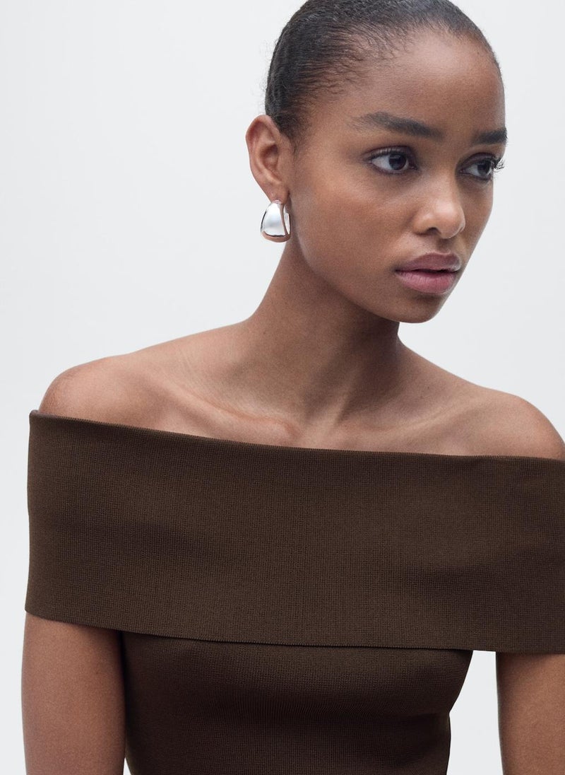 MANGO - Off-The-Shoulder Knit Top - Image 1