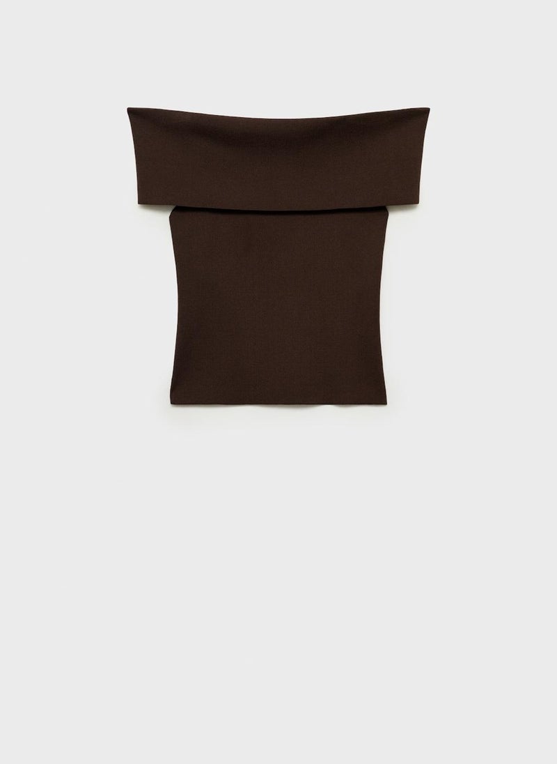 MANGO - Off-The-Shoulder Knit Top - Image 1