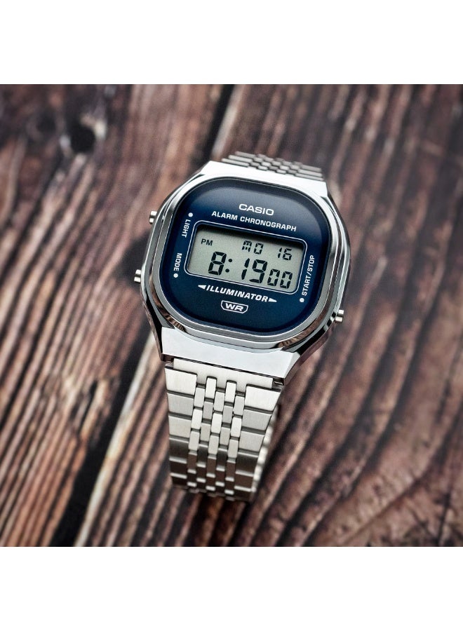 Casio A140WE-2A Vintage Series Stainless Steel Digital Watch with Blue Dial - Image 2