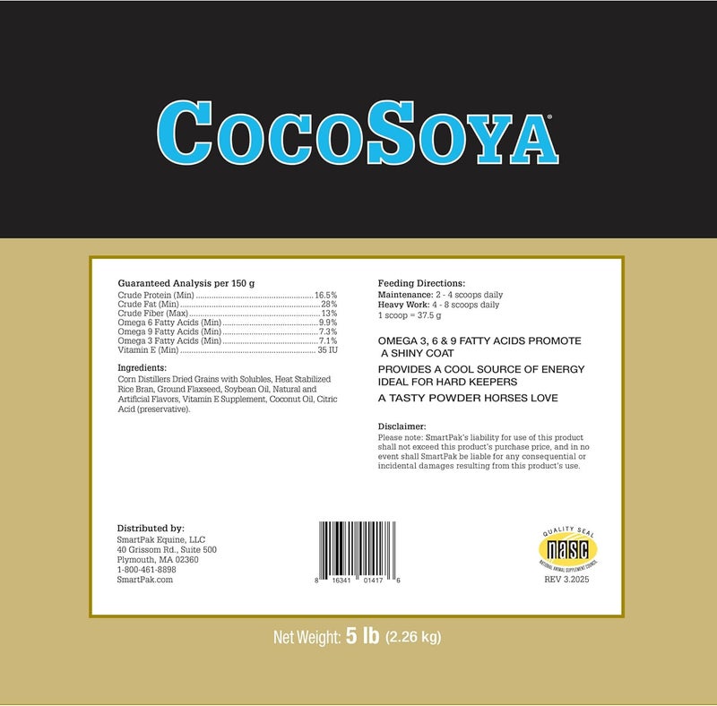 SmartEquine CocoSoya Granular | for Skin and Coat | Contains Soybean Oil and Coconut Oil for Overall Coat Shine and Horse Health | Nourishing Fatty Acids for a Lustrous Appearance | 5 LB - Image 2
