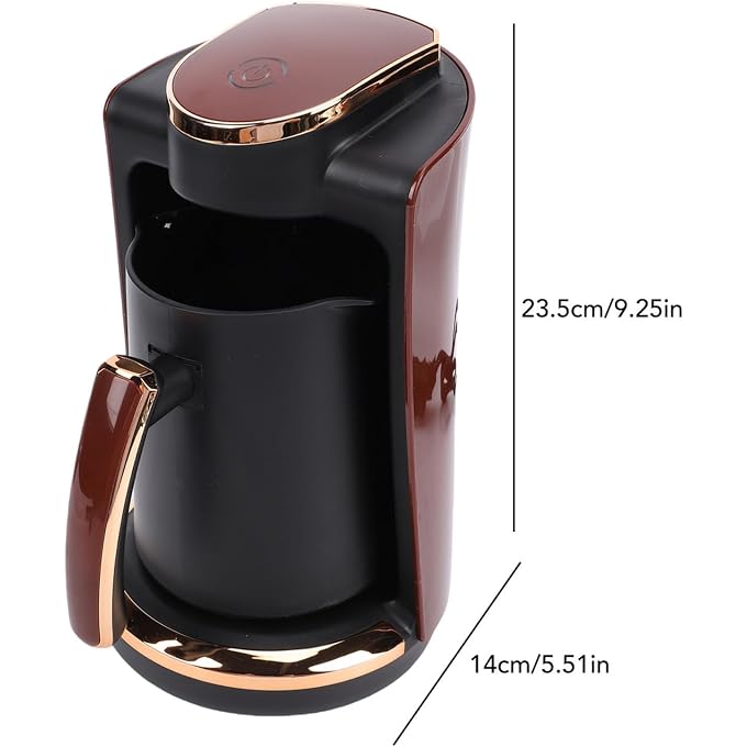 Zunate Electric Turkish Greek Coffee Maker 550W, 250ML Single Cup Machine with Included Cup & Spoon for Home, Office, Travel Brewing - Image 2