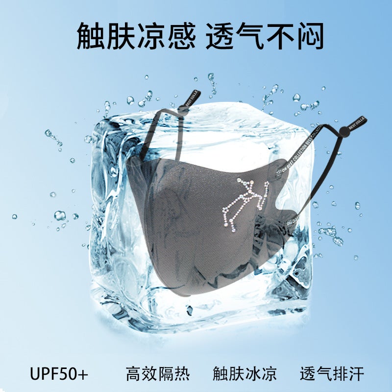 New Sunscreen Ice Silk Mask Thin 12 Constellation Couple Drilling Dust Cloth Mask Three-Dimensional Breathable Sunshade Mask - Image 4