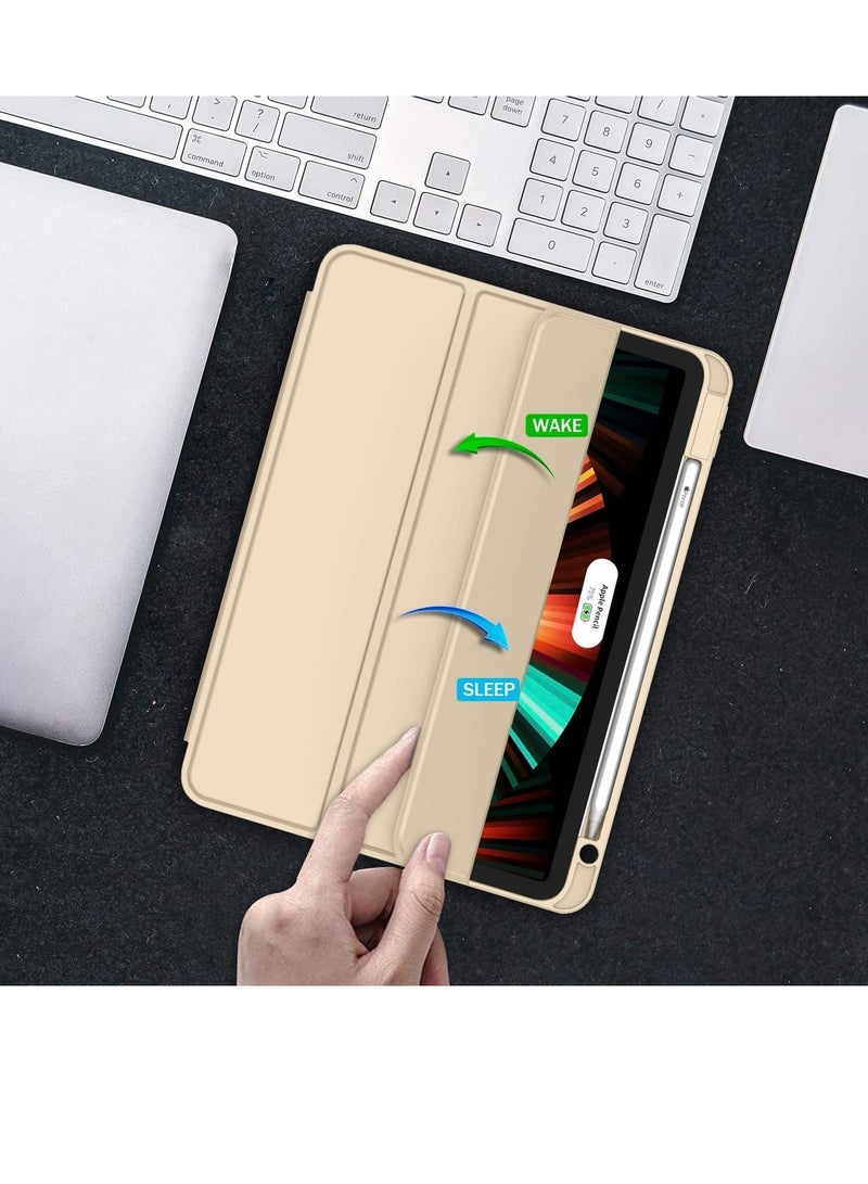 JAJEEK "iPad Pro 12.9 Inch Case (6th/5th/4th Gen, 2022/2021/2020) – Smart Case with Pencil Holder, Touch ID Support, Auto Wake/Sleep, 2nd Gen Pencil Charging – Champagne Gold" - Image 5