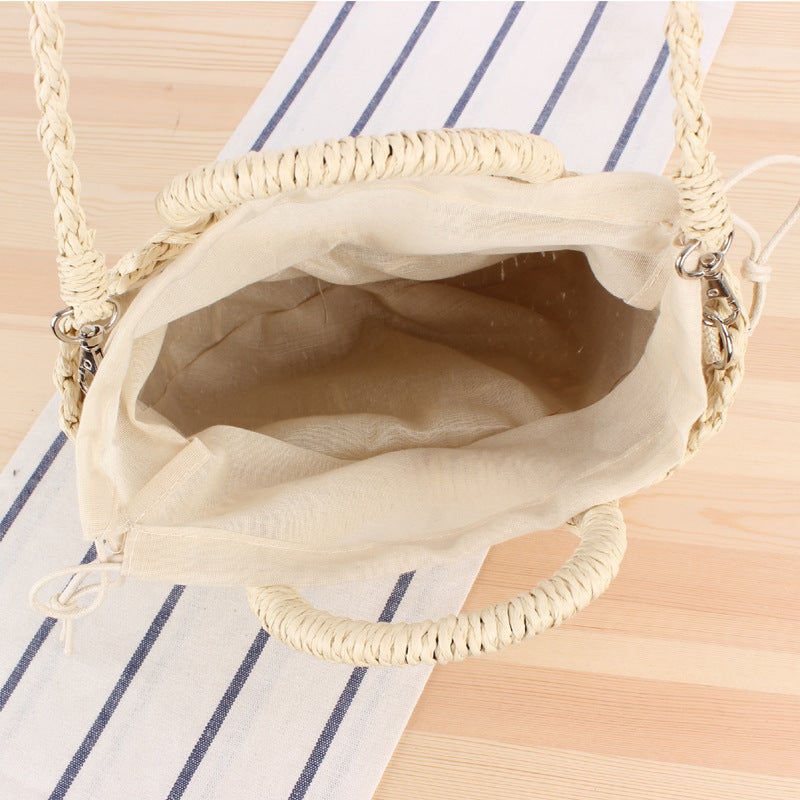 Women's Woven Shell Crossbody Bag for Beach Vacation - Image 4