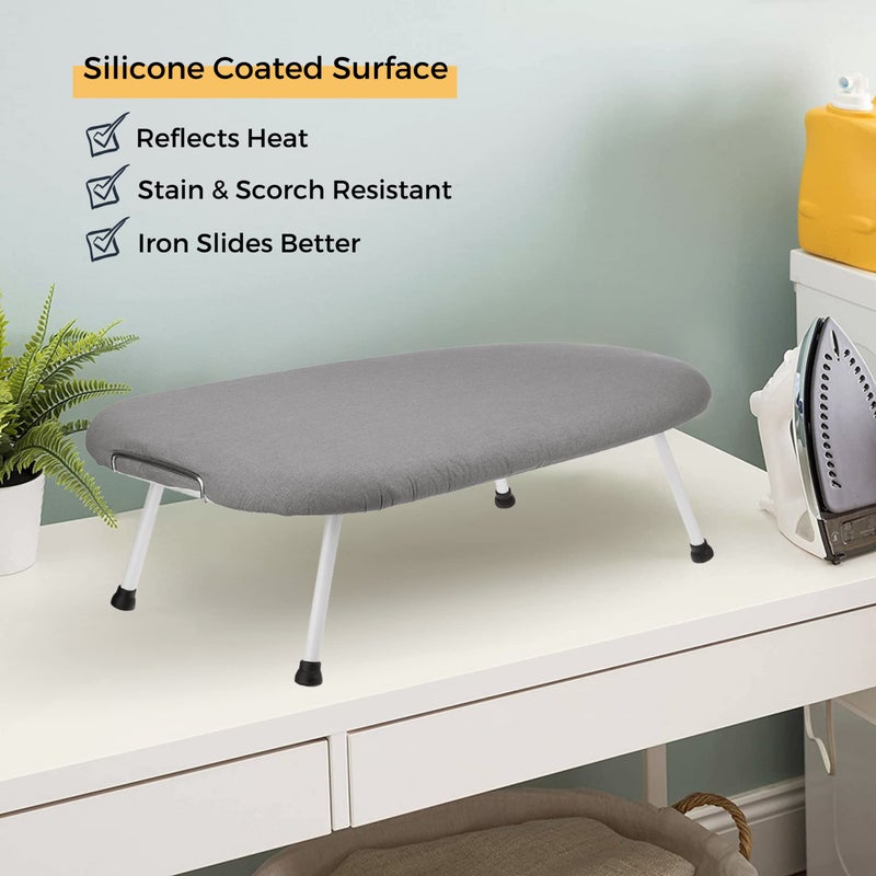SAVUK 12 X 30 inch Smart Table top Ironing Board Cover and Pad with Standard Size, Fits Small, Mini Board, Extra Thick Padding, Elastic Cord, Heat Resistance (Replacement Cover and Pad 12"x30") - Image 4
