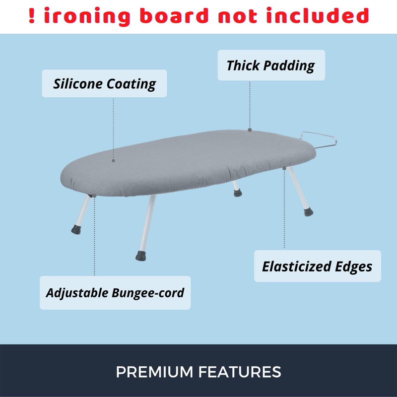SAVUK 12 X 30 inch Smart Table top Ironing Board Cover and Pad with Standard Size, Fits Small, Mini Board, Extra Thick Padding, Elastic Cord, Heat Resistance (Replacement Cover and Pad 12"x30") - Image 3