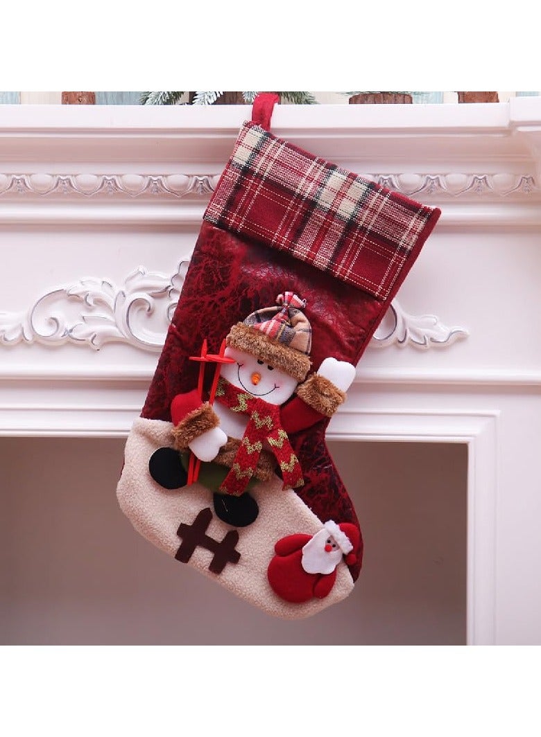تابيت 3 قطع من جوارب الكريسماس، جوارب الكريسماس بالجملة، زينة سانتا كلوز ورنة البطريق وجوارب عائلية وزينة شجرة الكريسماس وحقائب هدايا لحفلات العطلات العائلية وديكور المنزل - Image 5