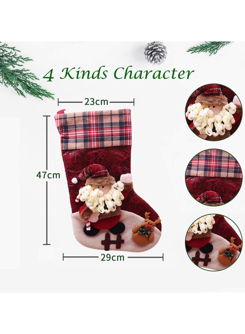 تابيت 3 قطع من جوارب الكريسماس، جوارب الكريسماس بالجملة، زينة سانتا كلوز ورنة البطريق وجوارب عائلية وزينة شجرة الكريسماس وحقائب هدايا لحفلات العطلات العائلية وديكور المنزل - Image 4
