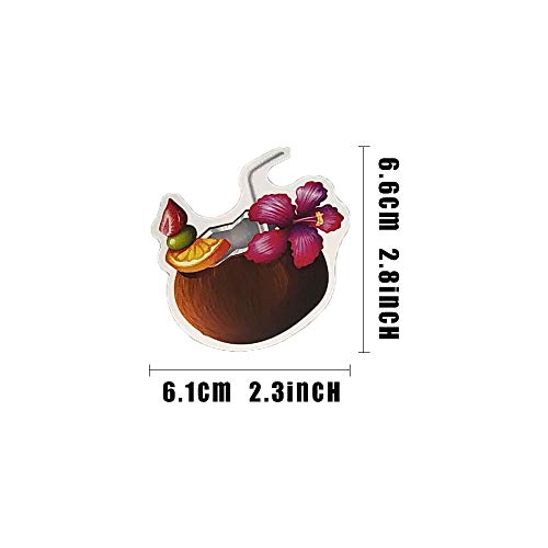 ZXSWEET 50 Pieces Watercolor Hawaiian Tropical Summer Stickers Decals for Waterbottle Laptop Scrapbooking Journal Planner Card Making - Image 3