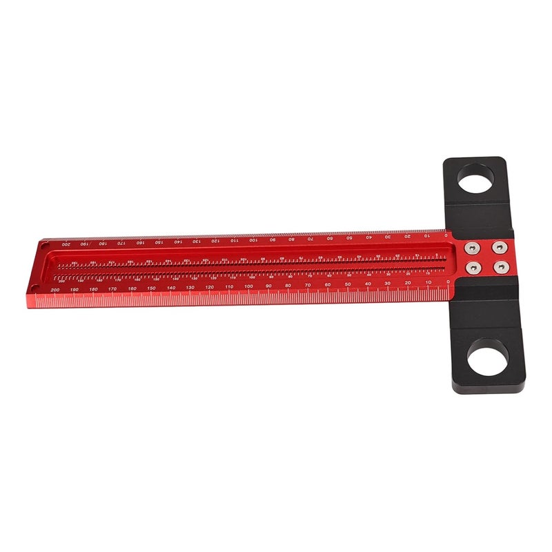 T Square Aluminum Alloy Carpenter Square Ruler, Woodworking T Square with Clear Scale Scriber Tool, Accurate Measuring Tool for DIY Crafting and Marking, Durable Rustproof T Ruler - Image 3