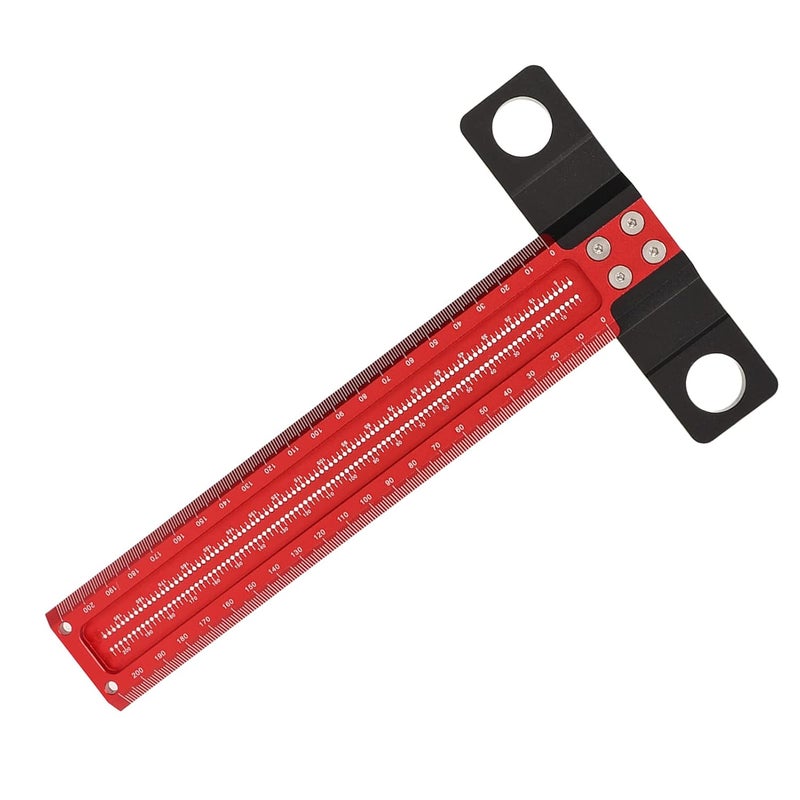 T Square Aluminum Alloy Carpenter Square Ruler, Woodworking T Square with Clear Scale Scriber Tool, Accurate Measuring Tool for DIY Crafting and Marking, Durable Rustproof T Ruler - Image 4