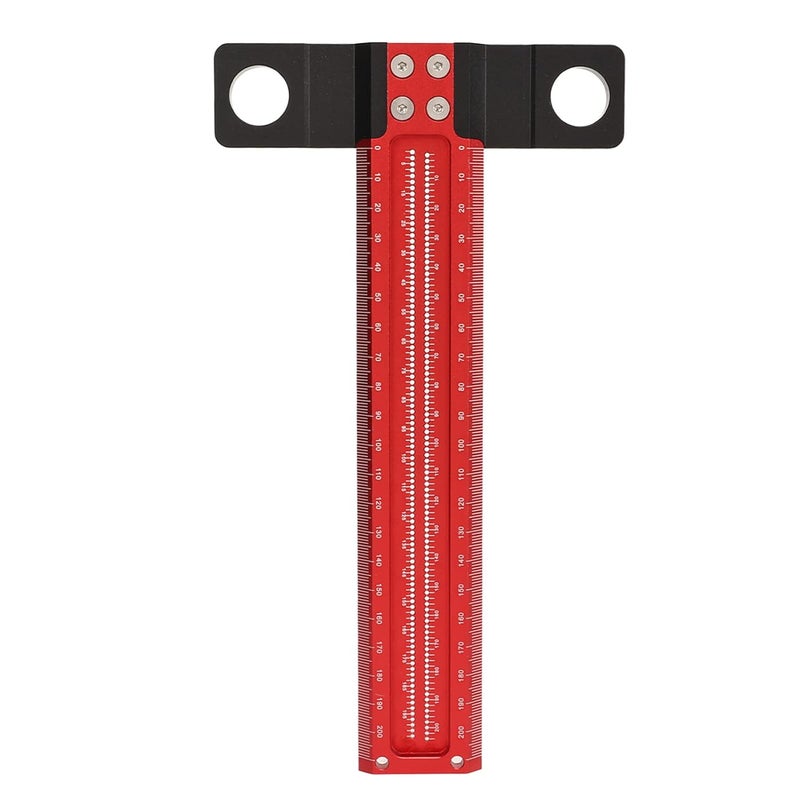 T Square Aluminum Alloy Carpenter Square Ruler, Woodworking T Square with Clear Scale Scriber Tool, Accurate Measuring Tool for DIY Crafting and Marking, Durable Rustproof T Ruler - Image 1