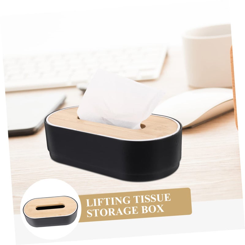 Minimalist Black Tissue Box Cover Holder For Bedroom And Desktop Decor - Image 5