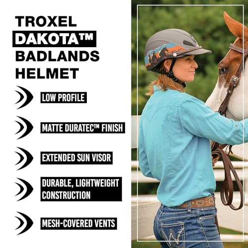 Troxel Dakota Trail Horse Riding Helmet, Low-Profile Light Adjustable Design, Safety Horseback Riding Gear, Small (6-5/8 - 7), Badlands - Image 2
