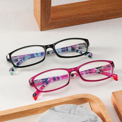 LANLANG 5-Pack Reading Glasses for Women, Blue Light Blocking Eyeglasses with Spring Hinge, 5 fashion colors, Anti Eyestrain, +1.00 diopters - Image 3