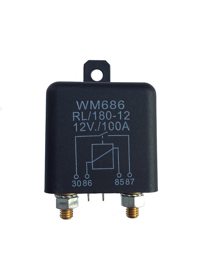 Generic - 1 Pcs Heavy High Current 12VDC 100A AMP 2.4W Continuous Work 4 Pins Car Truck Auto Automotive On Off Start Relay Switch Fixing Hole for Large Motor - Image 1