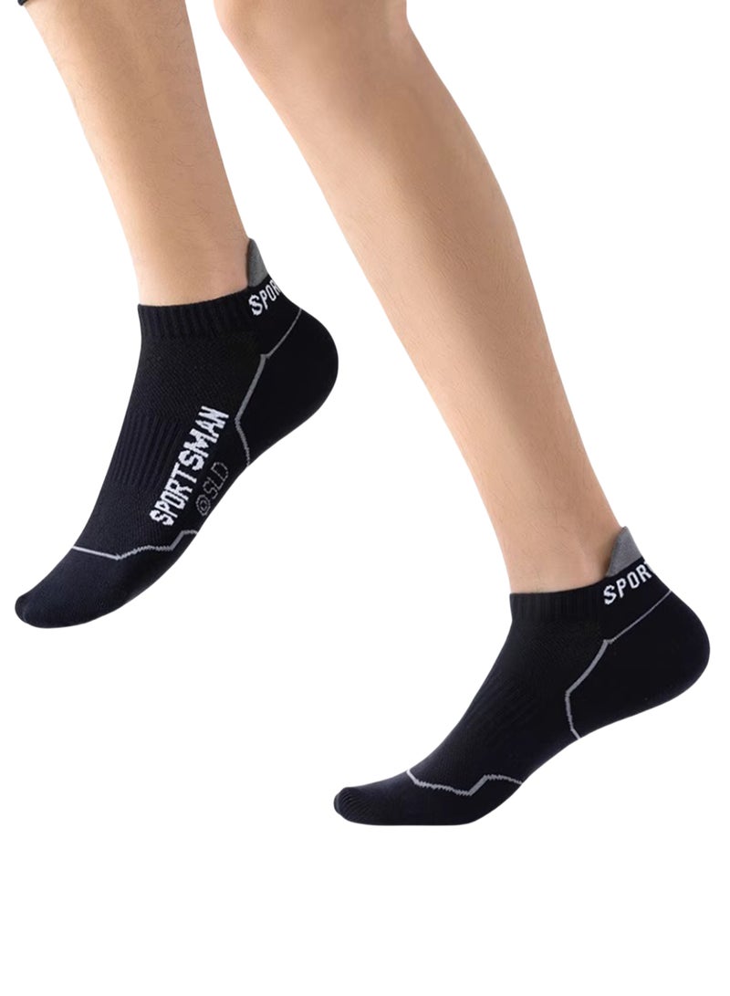 SPORTSMAN 3 Pairs Ankle Athletic Running Socks Low Cut Sports Tab Socks for Men and Women Black  - Image 4