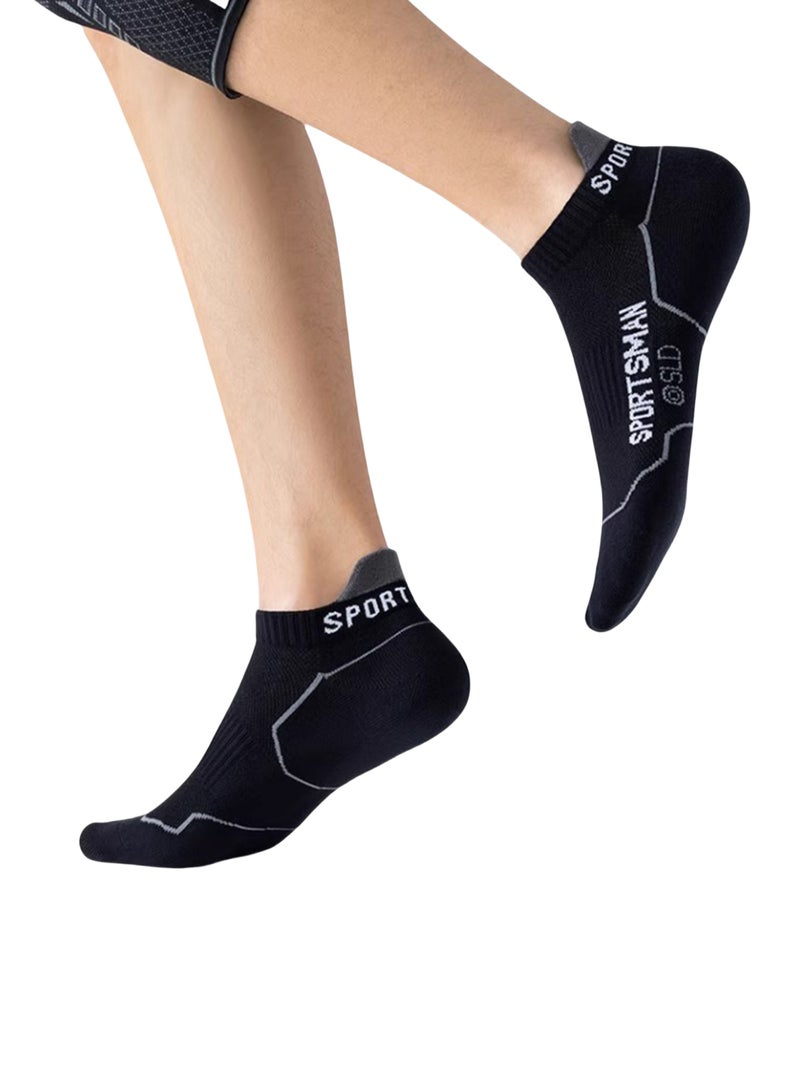 SPORTSMAN 3 Pairs Ankle Athletic Running Socks Low Cut Sports Tab Socks for Men and Women Black  - Image 5