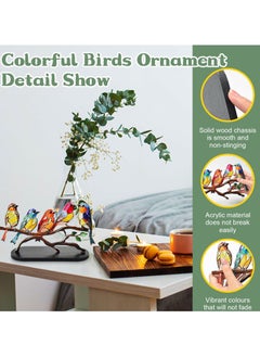 NajmStyle Stained Birds on Branch Desktop Ornaments,Metal Vivid Craft Desktop Ornaments for Home Office Decor,Bird Series Metal Decorations, Gift for Housewarming Decor and Bird Lover  - Image 4