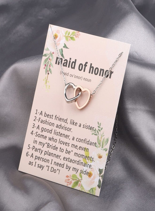 MYOSPARK Maid of Honor Necklace Gift Bridesmaid Proposal Gift Bridal Shower Gift for Maid of Honor Thank You Bride Friend Necklace (Maid of Honor Card NL) - Image 3