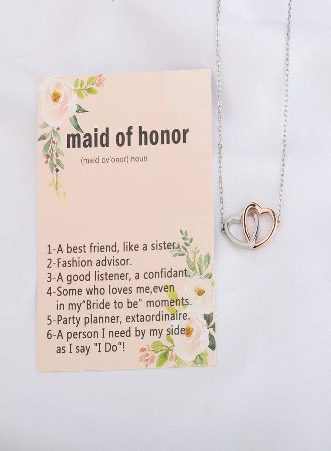MYOSPARK Maid of Honor Necklace Gift Bridesmaid Proposal Gift Bridal Shower Gift for Maid of Honor Thank You Bride Friend Necklace (Maid of Honor Card NL) - Image 2