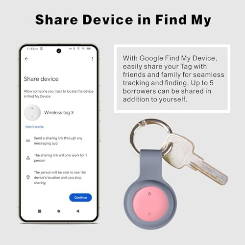 Reyke Tracker Device for Android, Air Smart Tag Compatible with Google Find My (Android Only), Key Finder for Keys, Luggage, Suitcase, Wallet, IP66 Waterproof, Pink - Image 3