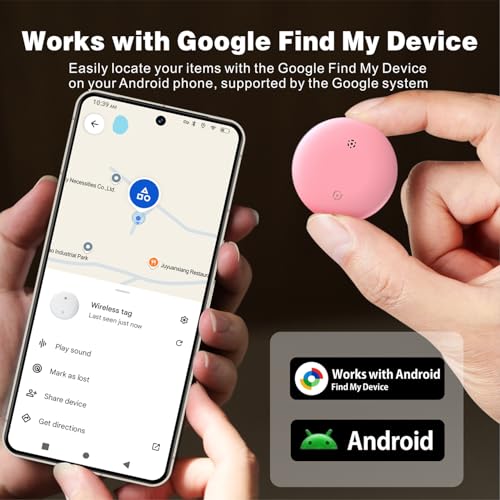 Reyke Tracker Device for Android, Air Smart Tag Compatible with Google Find My (Android Only), Key Finder for Keys, Luggage, Suitcase, Wallet, IP66 Waterproof, Pink - Image 2
