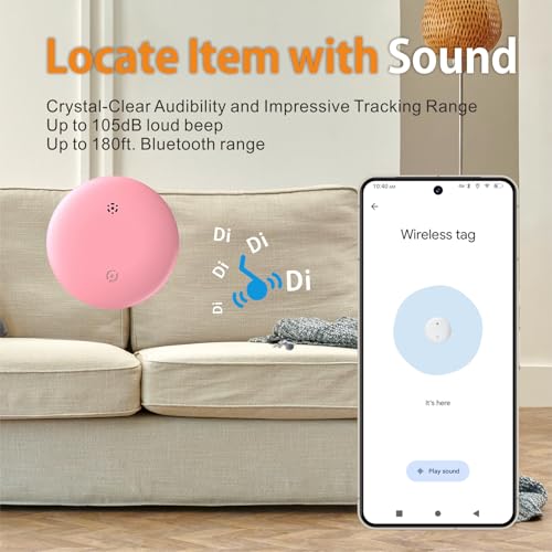 Reyke Tracker Device for Android, Air Smart Tag Compatible with Google Find My (Android Only), Key Finder for Keys, Luggage, Suitcase, Wallet, IP66 Waterproof, Pink - Image 5