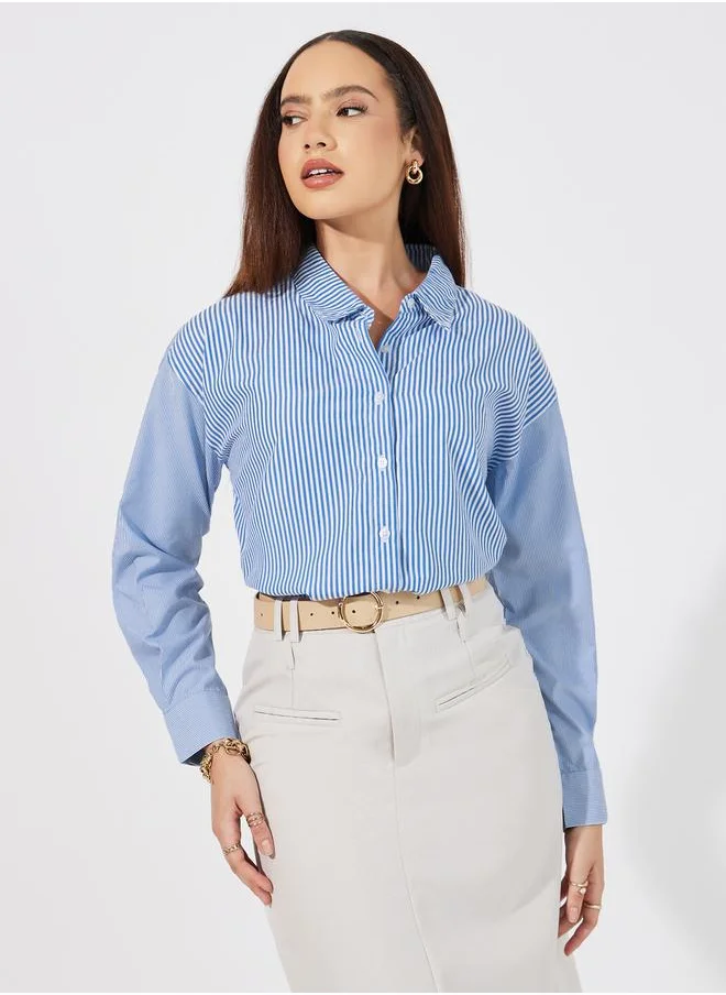 ستايلي Striped Regular Fit Collared Shirt