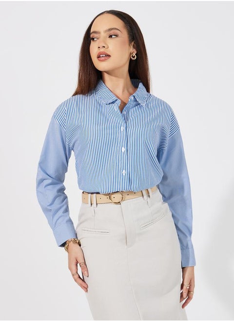 Striped Regular Fit Collared Shirt