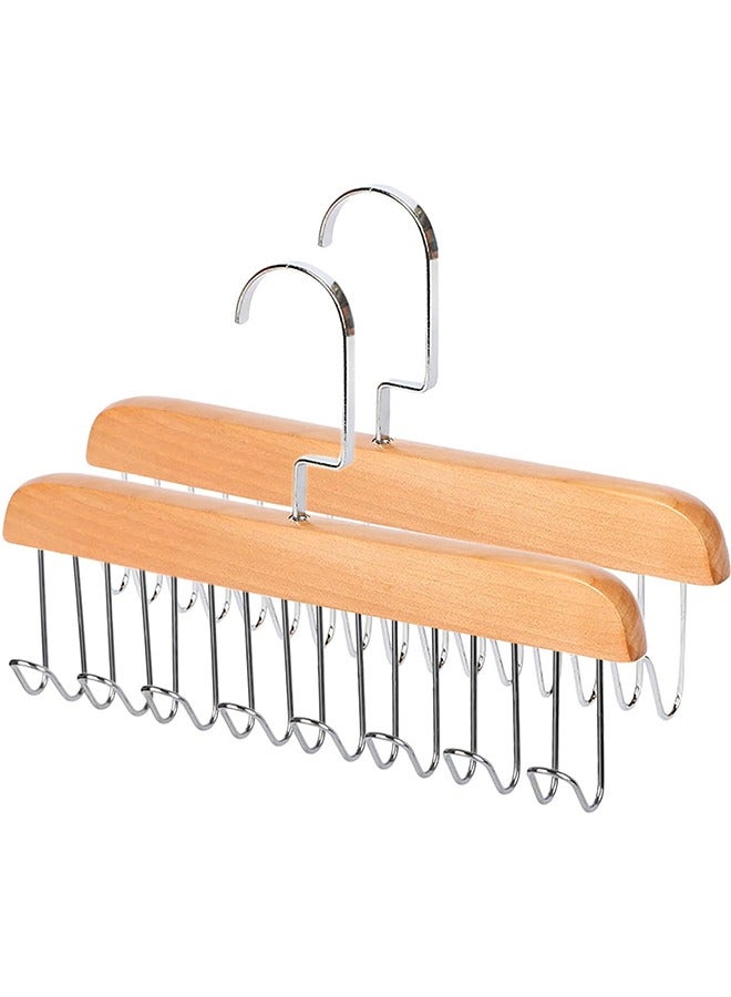 2Pcs Hangers Multipurpose, Tie Belt Hanger with Hooks, Tie Organizer Rack, Scarf Racks Holder Hook Hanger for Closet Organizer Storage Hangers  - Image 1