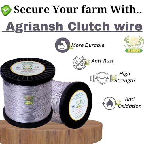 Agriansh 1.5mm Galvanized Clutch Wire for Fencing (500 Meter, 5kg) – 7-Strand High Conductivity Mixed Metal Steel & Copper Wire for Jhatka Machine, Solar Fencing System & Boundary Protection - Image 2