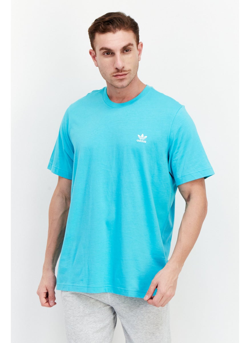 adidas Originals - Men Sport Fit Brand Logo Outdoor T-Shirt, Blue - Image 1