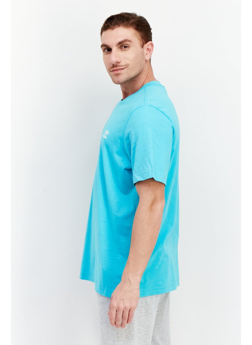 adidas Originals - Men Sport Fit Brand Logo Outdoor T-Shirt, Blue - Image 1
