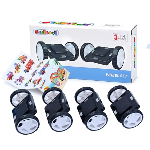 MAGBLOCK 4 Pcs Wheels Set for Hole Magnetic Building Blocks Not for NonHole Magnetic Tiles Wheel Bases for Kids Construction Magnet Toys Build Trains Cars Trucks Magnets Not Included - Image 1