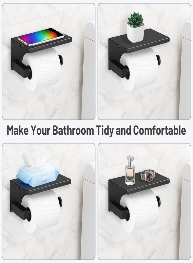 TURS 5-Pieces Matte Black Bathroom Hardware Set 23.6 Inch SUS304 Stainless Steel Towel Bar Set Wall Mounted Square Toilet Paper Holder with Shelf - Image 5